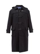 Junya Watanabe - Fair Isle-jacquard Hooded Wool-melton Duffle Coat - Mens - Navy