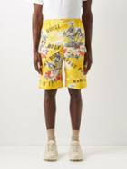 Gucci - Palm-print Cotton Shorts - Mens - Yellow Multi
