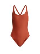 Matchesfashion.com Jade Swim - Asterik Scoop Neck Swimsuit - Womens - Dark Orange