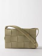 Bottega Veneta - Cassette Intrecciato-leather Cross-body Bag - Womens - Khaki