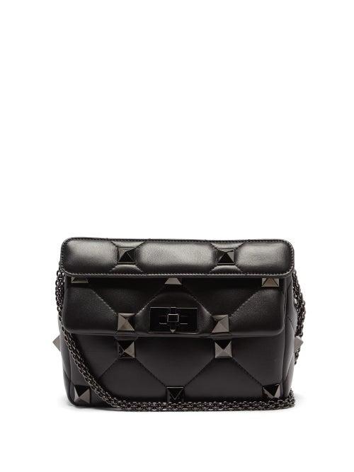 Ladies Bags Valentino Garavani - Roman Stud Quilted Leather Cross-body Bag - Womens - Black