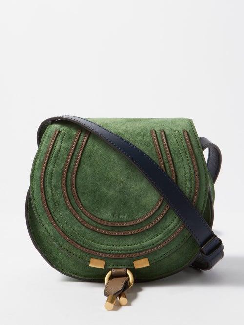 Chlo - Marcie Mini Suede Cross-body Bag - Womens - Green