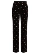 Alexachung Floral-embroidered Cotton-velvet Trousers