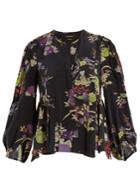 Isabel Marant Ivia Floral-print Pleated Silk Blouse