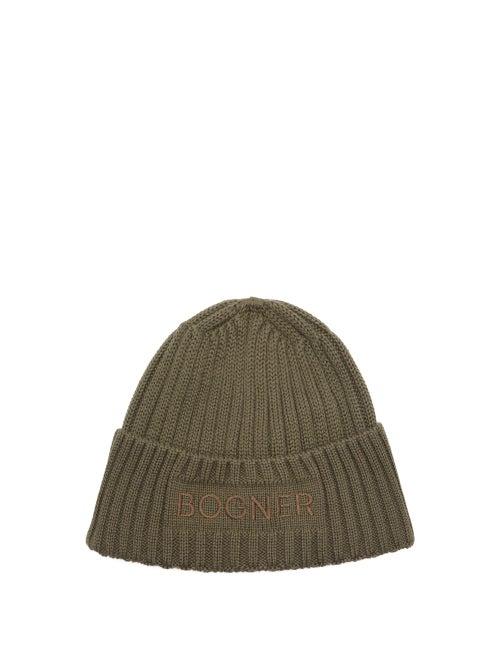 Matchesfashion.com Bogner - Enio Logo-embroidered Wool-blend Beanie Hat - Mens - Green