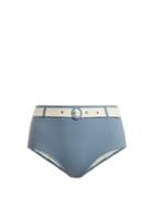 Matchesfashion.com Solid & Striped - The Quinn Waist Belt Bikini Briefs - Womens - Blue
