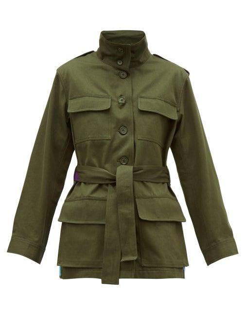 Matchesfashion.com Kilometre Paris - Jackson Hole Wyoming Embroidered Cotton Jacket - Womens - Khaki Print