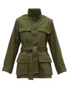 Matchesfashion.com Kilometre Paris - Jackson Hole Wyoming Embroidered Cotton Jacket - Womens - Khaki Print