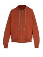 Matchesfashion.com Rick Owens - Zip Through Cotton Jersey Hooded Sweatshirt - Mens - Orange