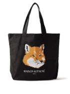 Maison Kitsun - Logo-print Canvas Tote Bag - Mens - Black