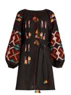 Vita Kin Geometric Embroidered Linen Dress