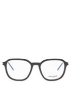 Matchesfashion.com Saint Laurent - Square Acetate Glasses - Mens - Black