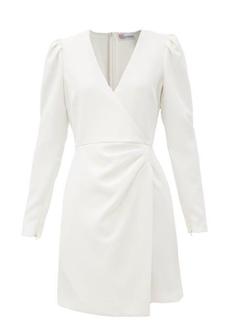 Matchesfashion.com Redvalentino - Wrap-front Crepe Dress - Womens - White