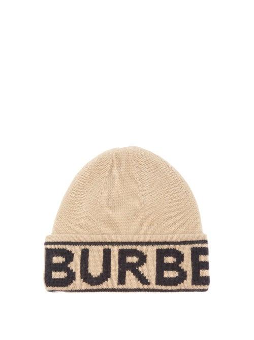 Matchesfashion.com Burberry - Logo-jacquard Cashmere Beanie - Womens - Beige