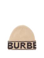 Matchesfashion.com Burberry - Logo-jacquard Cashmere Beanie - Womens - Beige