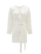 Matchesfashion.com Asceno - Santorini Sand Belted Linen Dress - Womens - White
