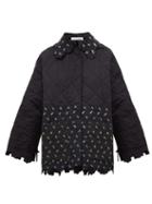 Matchesfashion.com Cecilie Bahnsen - Floral Patchwork Quilted Cotton Jacket - Womens - Black Yellow