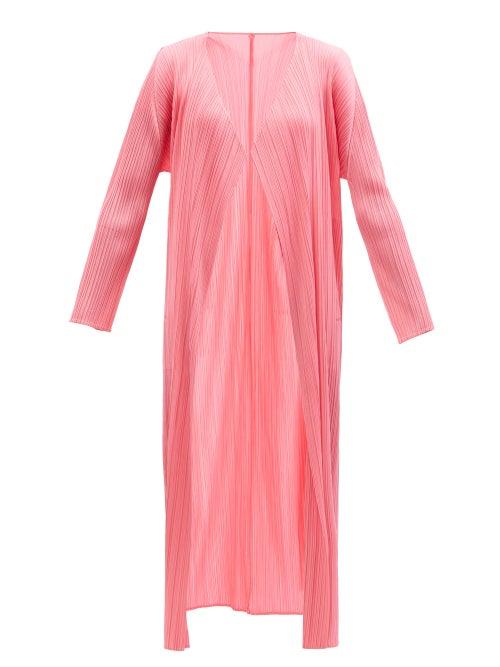 Ladies Rtw Pleats Please Issey Miyake - Bouquet Colors Technical-pleated Day Coat - Womens - Pink