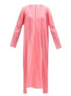 Ladies Rtw Pleats Please Issey Miyake - Bouquet Colors Technical-pleated Day Coat - Womens - Pink