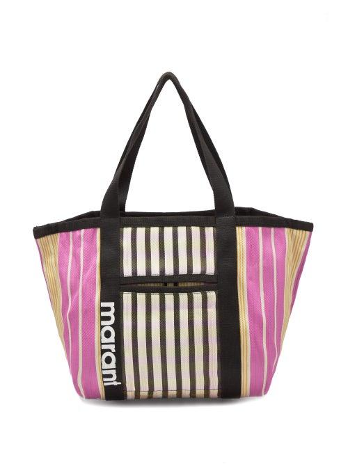 Isabel Marant - Darwen Small Striped Nylon Tote Bag - Womens - Pink Multi