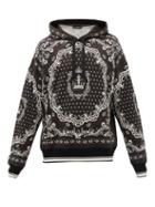 Matchesfashion.com Dolce & Gabbana - Bandana-print Cotton Hooded Sweatshirt - Mens - Black White