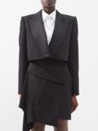 Alexander Mcqueen - Sartorial Cropped Wool Tuxedo Jacket - Womens - Black