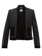 Matchesfashion.com Burberry - Velvet Trimmed Wool Jacket - Womens - Black