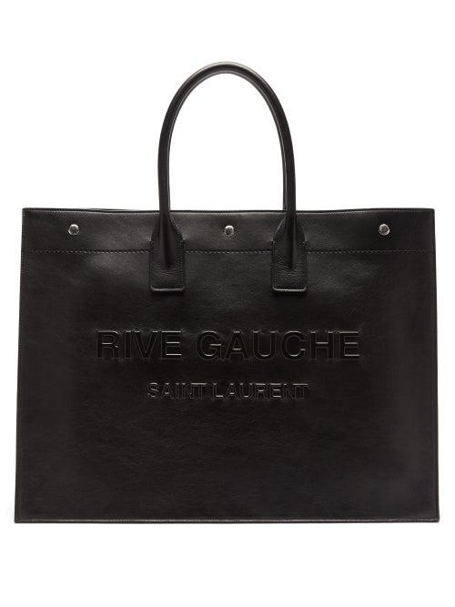 Matchesfashion.com Saint Laurent - Rive Gauche-debossed Leather Tote Bag - Mens - Black