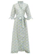 Matchesfashion.com Evi Grintela - Violet Ruffle-trimmed Floral-print Cotton Dress - Womens - White Print