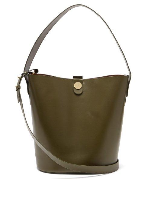 Matchesfashion.com Sophie Hulme - Swing Leather Bucket Bag - Womens - Khaki