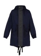 Matchesfashion.com Acne Studios - Ola Contrast Panel Cotton Parka - Mens - Navy