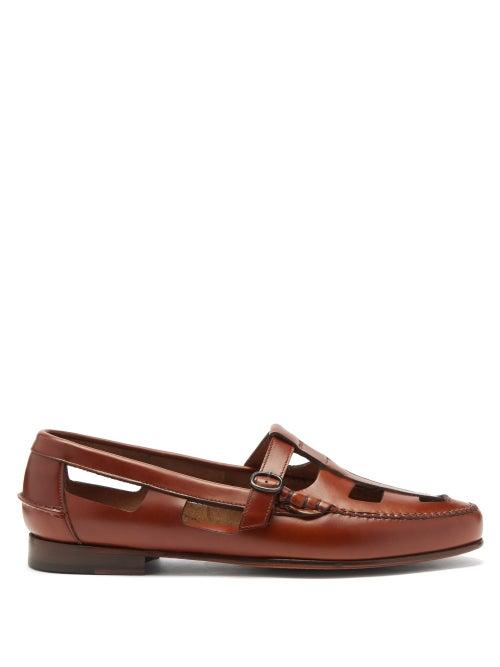 Matchesfashion.com Hereu - Nestra T-bar Leather Loafers - Mens - Tan