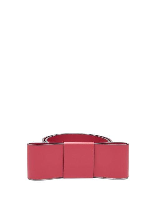 Matchesfashion.com Marni - Bow Leather Belt - Womens - Red
