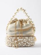Rosantica - Osiris Faux Pearl-embellished Lam Clutch Bag - Womens - White