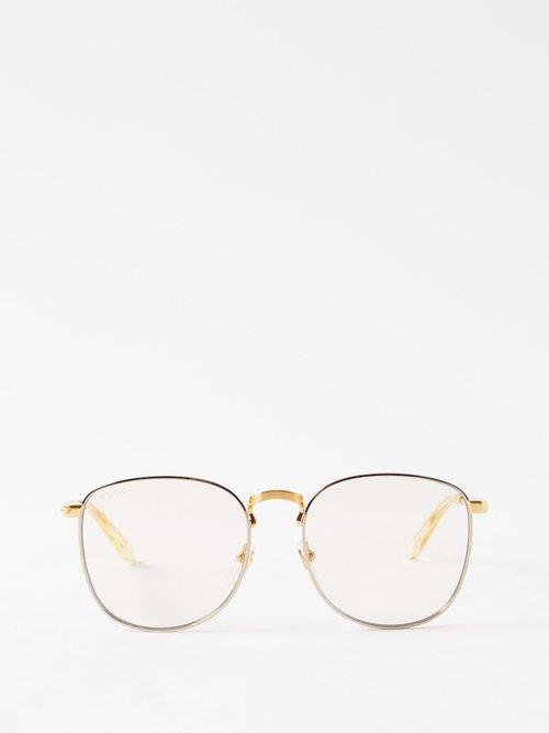 Gucci Eyewear - Round-frame Metal Sunglasses - Womens - Gold