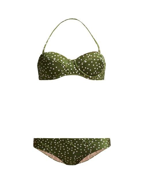 Matchesfashion.com Adriana Degreas - Mille Puncti Bikini - Womens - Green White