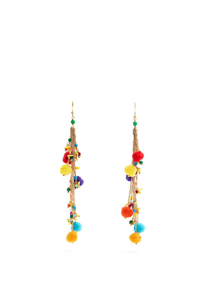 Rosantica By Michela Panero Cancun Multi-stone And Pompom Earrings