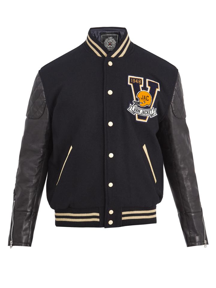 Junya Watanabe Van-appliqu Wool-blend Bomber Jacket