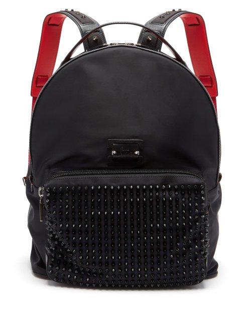 Matchesfashion.com Christian Louboutin - Backloubi Spikes Nylon Backpack - Mens - Black