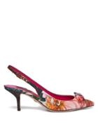 Matchesfashion.com Dolce & Gabbana - Patchwork Point-toe Slingback Pumps - Womens - Multi