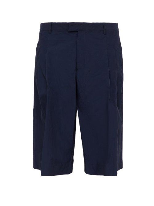 Matchesfashion.com Deveaux - Nylon Pleated Shorts - Mens - Navy