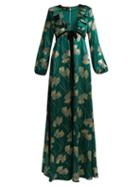Matchesfashion.com Rochas - Floral Silk Blend Jacquard Gown - Womens - Green Multi