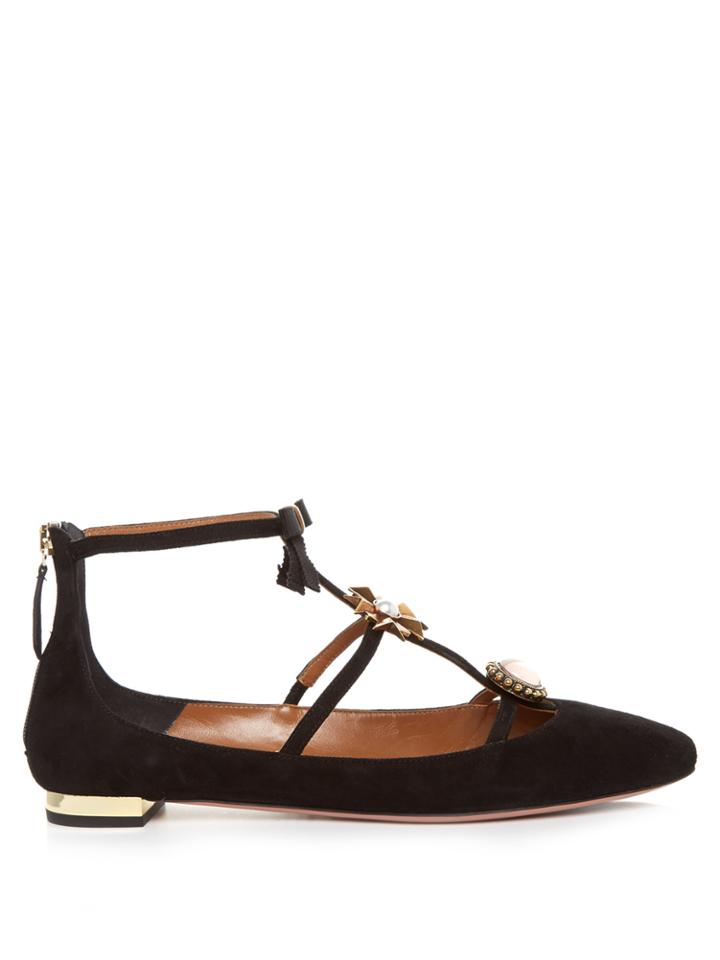 Aquazzura Pandora Suede Flats
