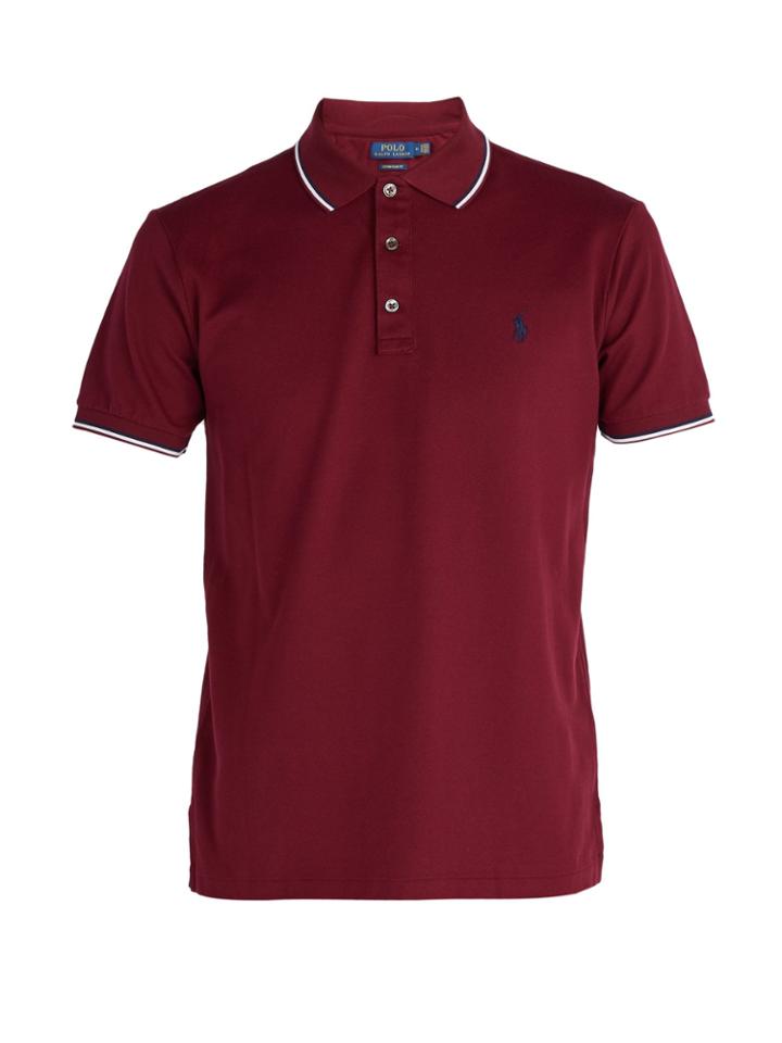 Polo Ralph Lauren Stripe-trimmed Cotton-piqu Polo Shirt