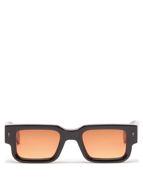 Jacques Marie Mage - Ascari Square Acetate Sunglasses - Mens - Orange