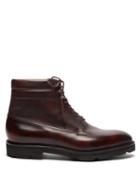 Matchesfashion.com John Lobb - Alder Leather Boots - Mens - Burgundy