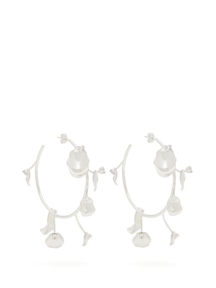 Ryan Storer Flores Muertas Silver-plated Hoop Earrings