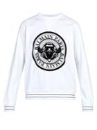 Balmain Coin Logo-flocked Cotton-jersey Sweatshirt