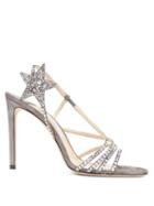 Matchesfashion.com Jimmy Choo - Lynn 100 Metallic Leather Sandals - Womens - Dark Grey