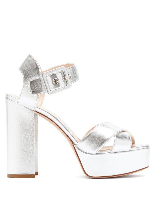 Matchesfashion.com Nicholas Kirkwood - Essential Metallic Leather Platform Sandals - Womens - Silver